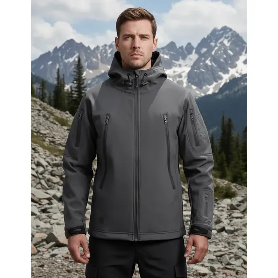 Jaqueta Tática Impermeável Masculina Com Pele Macia Shark