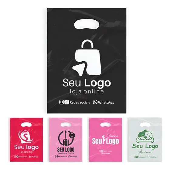 Sacolas Plástica Personalizada 20x30 - 500 Unidades Esp.0,08