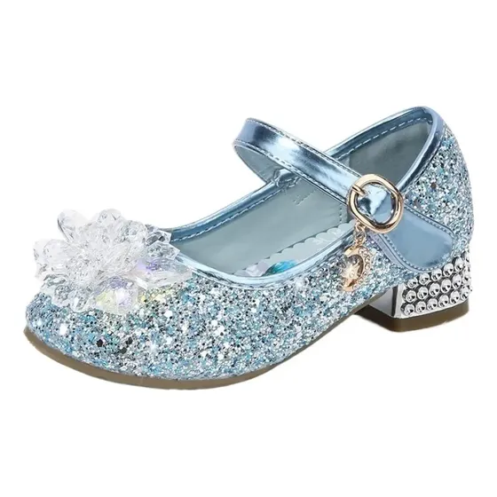 Sapatos De Sola Macia Frozen Elsa Princess, Sandália Para Me