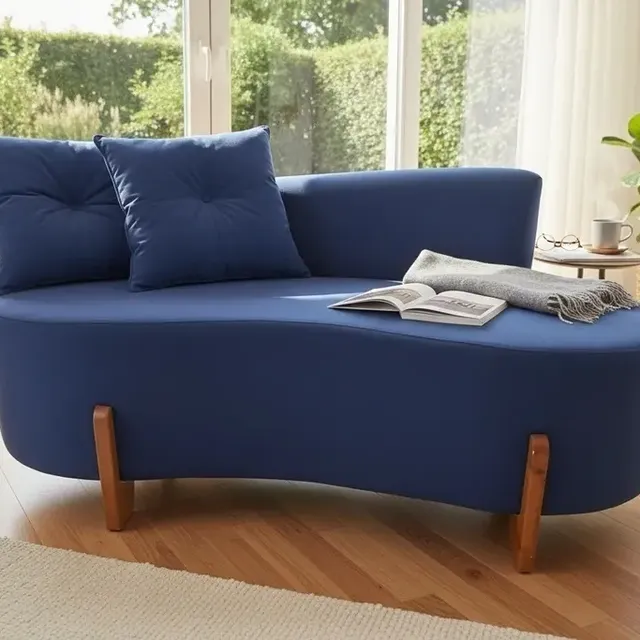Namoradeira Sofá Feijão Luna 130cm Orgânica Suede