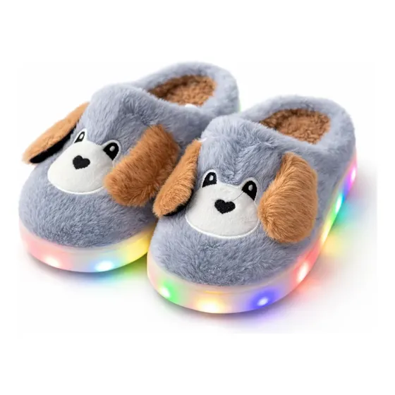 Pantufa Chinelo Infantil Led Cachorrinho Inverno St-f602
