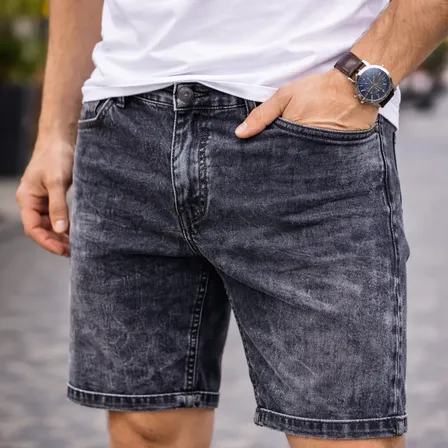 Bermuda Masculina Jeans Marmorizado Manchada Moderna Premium