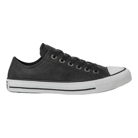 Tênis Chuck Taylor All Star Couro Cano Baixo Preto