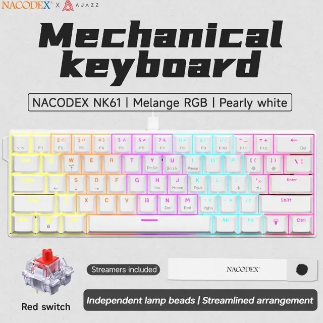 Teclado Mecânico Para Jogos Ajazz Nk61 Com 60% Fio Hotswap