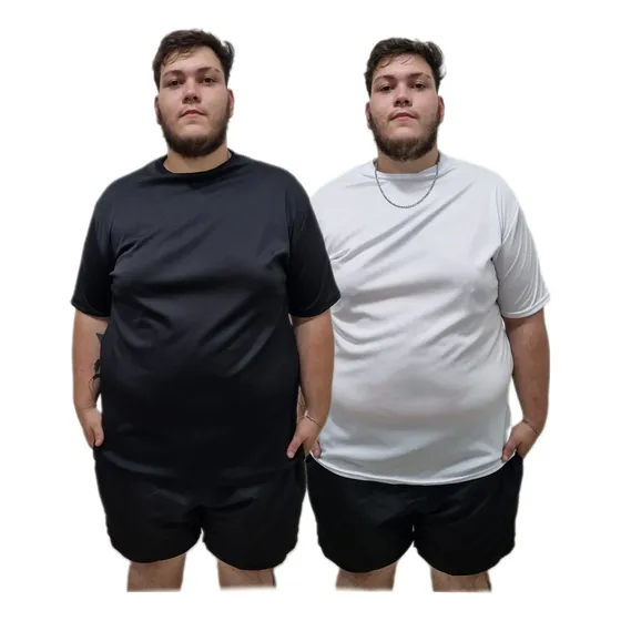 Kit 2 Camisetas Plus Size Dry Fit Do G1 Ao G9