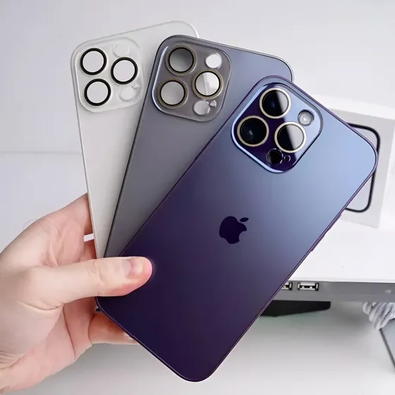 Capa Case Glass Luxo Premium Fosca Cromada P/ iPhone 11 A 16
