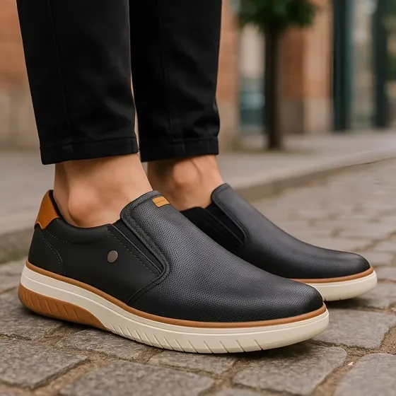 Tenis Masculino Slipon Premium Casual Social Confortavel