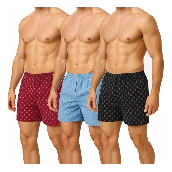 Kit 3 Pijamas Samba Canção Short Bermuda Masculino Cordoba