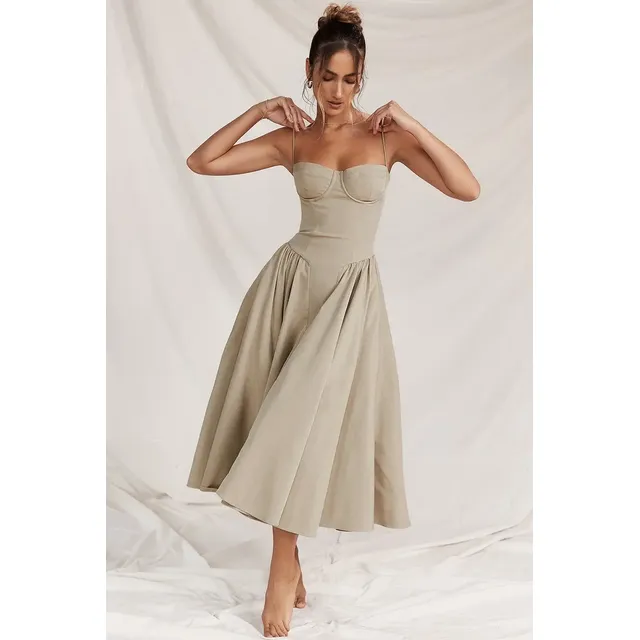 Vestido Longo Feminina Bodycon Esbelto Com Bustier De Verão