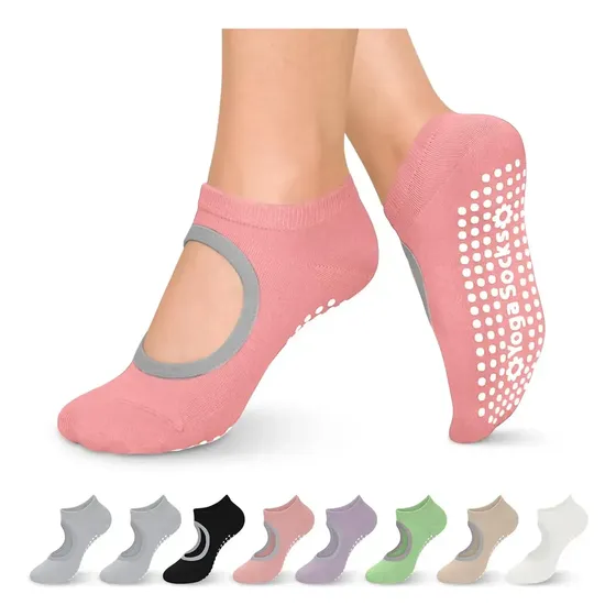 8 Pares Meias Da Ioga, Meias Antiderrapantes Para