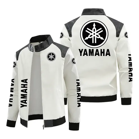 Jaqueta De Couro Estampada Yamaha Para Motociclistas
