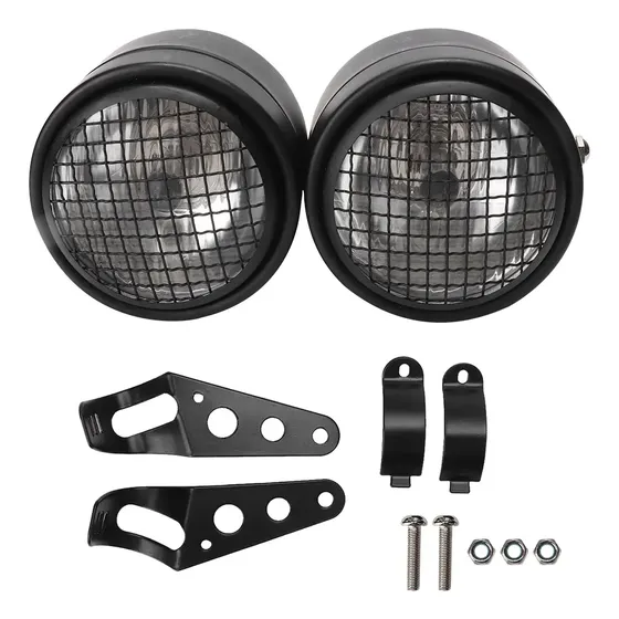 Farol Duplo Universal Motocicleta Twin De 8,5 Polegadas Iron