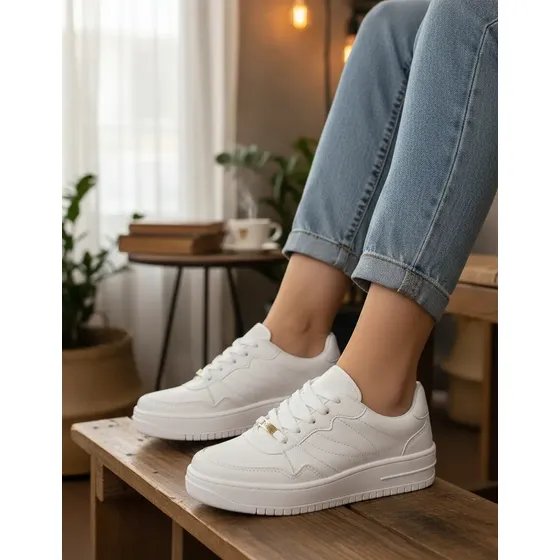 Tênis Air Feminino Casual Vizzano Branco Confortavel Force
