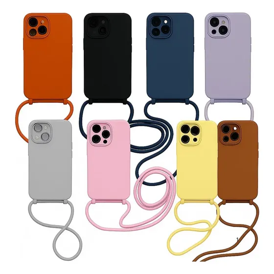 Capa Capinha Premium C Alça Cordão iPhone 16 11 12 13 14 15