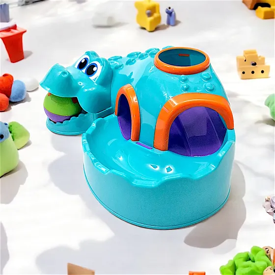 Brinquedo Interativo Crocoball Para Bebês Com Bola Chocalho