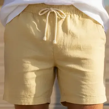 Short Masculino Mauricinho Linho Praia Verão Estiloso Casual