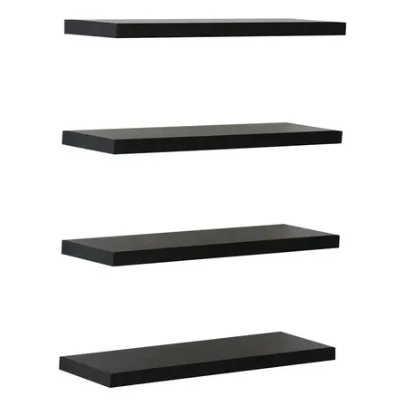 Kit 4 Prateleiras 30x10 Livros Decoração Parede Preto
