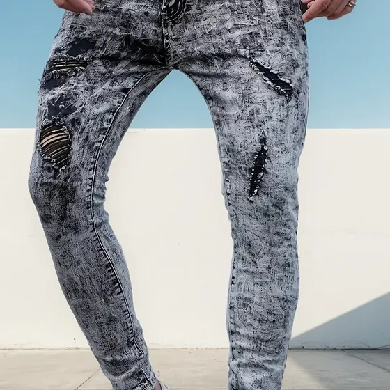 Calça Jeans Masculina Slim Fit Com Elastano