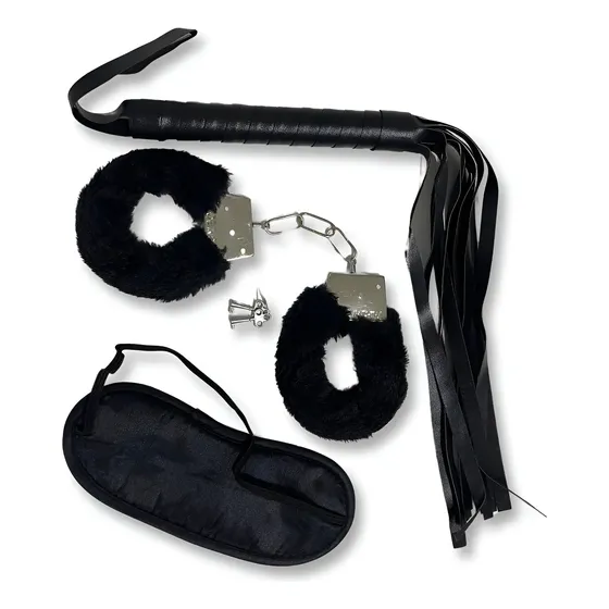 Fantasia Kit Chicote Braceletes E Venda Para Os Olhos