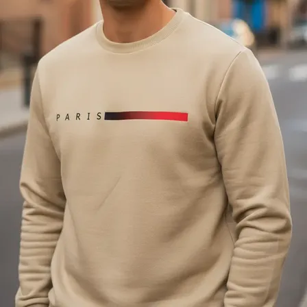 Moletom Masculino Paris Gola Redonda Careca Suéter Flanelado