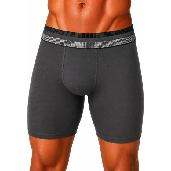 Kit 3 Cueca Box Fibra De Bambu Long Leg Boxer Malha