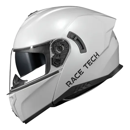 Capacete Moto Race Tech Articulado Signal Monocolor Branco