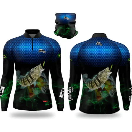 Camisa +bandana Tucunare Para Pesca Com Proteçao Uv50