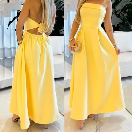 Vestido Feminino Longo Tomara Que Caia Elegante