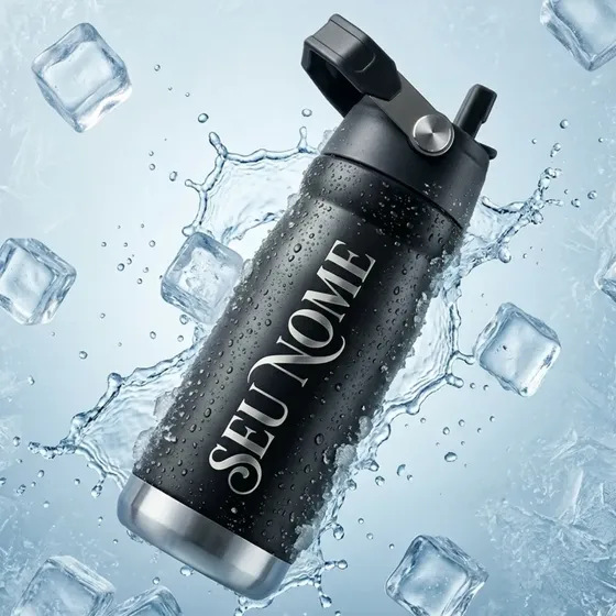 Garrafa Térmica Personalizada Seu Nome Desenho 550ml Fitness
