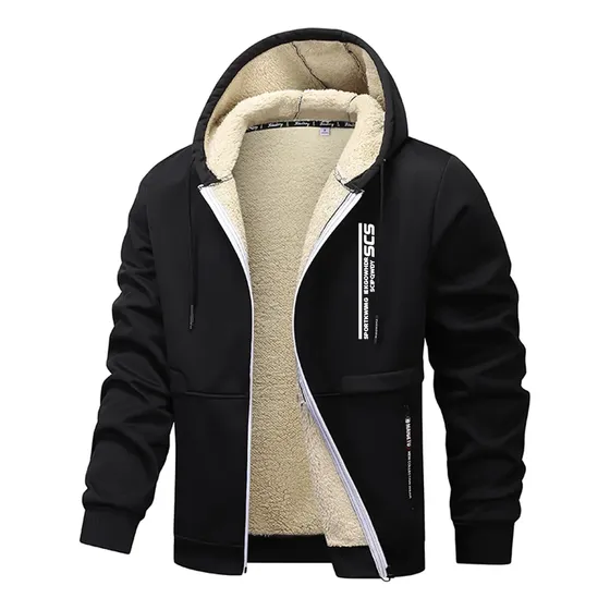 Moletom Masculino Fleece Zíper, Outono Inverno