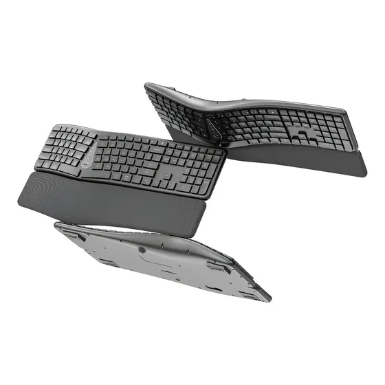 Teclado Split Ergonômico 2.4g Bluetooth C/ Apoio P/ Mãos