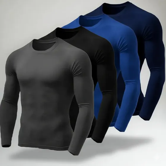 Kit 4 Blusa Camisa Proteção Uv50+ Kit Térmico Adulto Uva Uvb