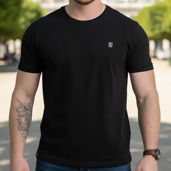 Camiseta Basica Masculina Tradicional Algodão Premium Cores