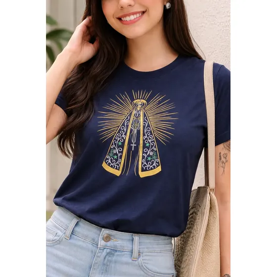 Blusa Feminina T-shirt Camiseta Nossa Senhora Aparecida