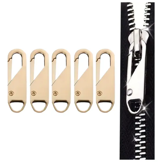 Kit 5 Puxador De Zíper Encaixar Reparo Rápido Bolsas Roupas