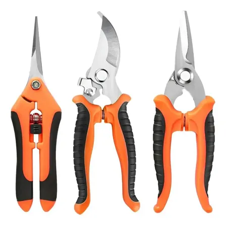 Kit 3 Tesouras De Poda Para Jardinagem Galhos Folhas Plantas