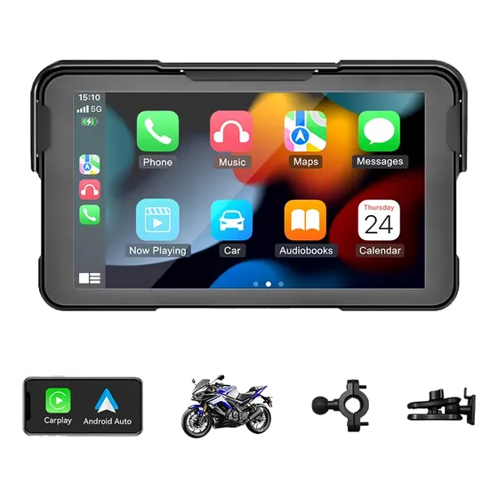 Multimídia De Motocicleta 5 Polegadas Carplay Android Auto