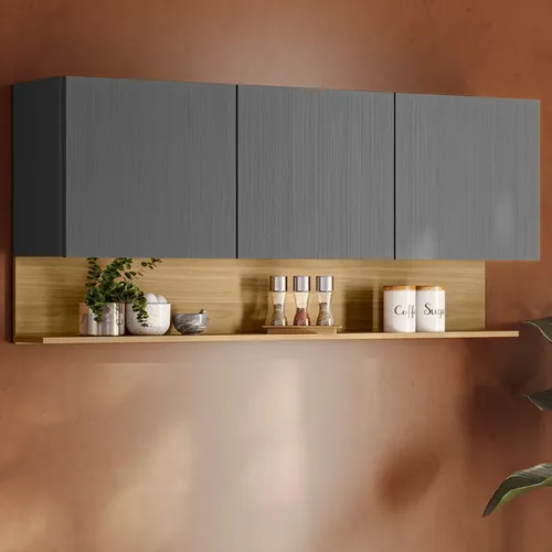 Armário Aéreo De Cozinha E Lavanderia 3 Portas 150cm