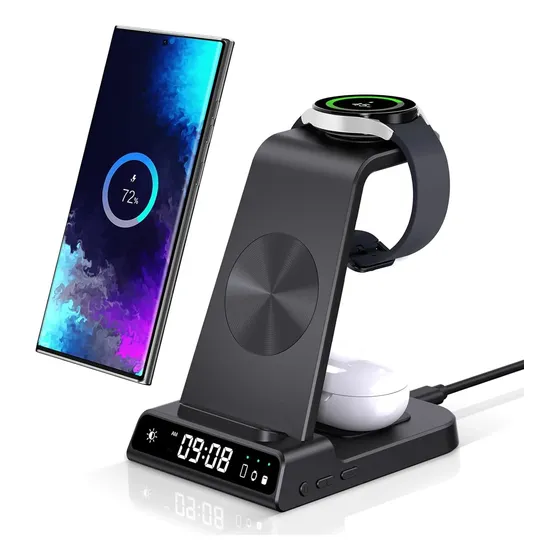 Carregador Sem Fio 3 Em 1 Para Samsung