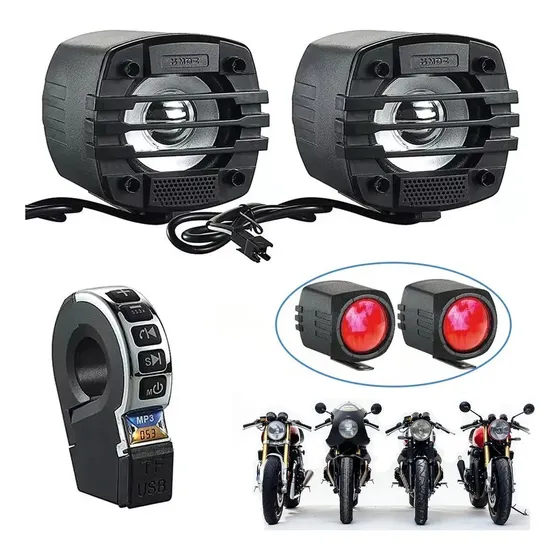 Alto-falantes Para Motocicleta Amplificador Bluetooth .