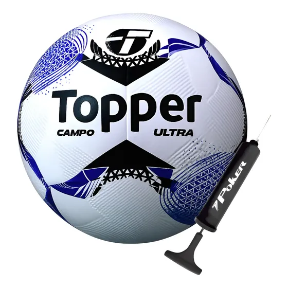 Bola De Futebol De Campo Topper Ultra Dupla Colagem + Bomba