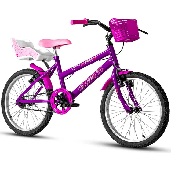 Bicicleta Feminina Infantil Criança 20 Cadeirinha De Boneca