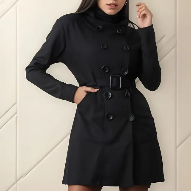 Sobretudo Casaco Feminino Com 10 Botoes