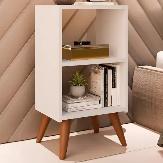Mesa De Cabeceira Criado Retro Cama Quarto Suite Cor Branca
