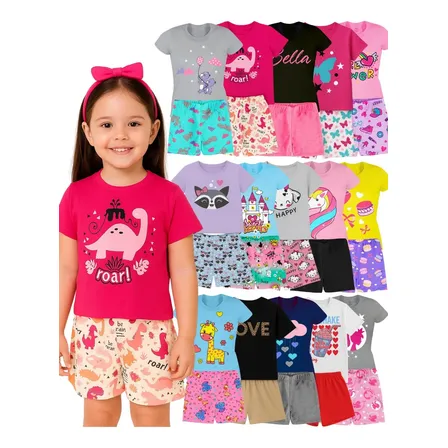 10 Peças Kit Infantil Menina 5 Conjuntos Infantil Feminino