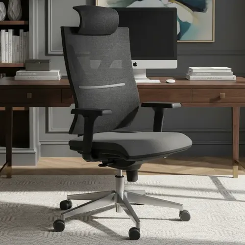 Cadeira Darix X+ Slider Braço 3d Pu Aluminio Assento Estofad
