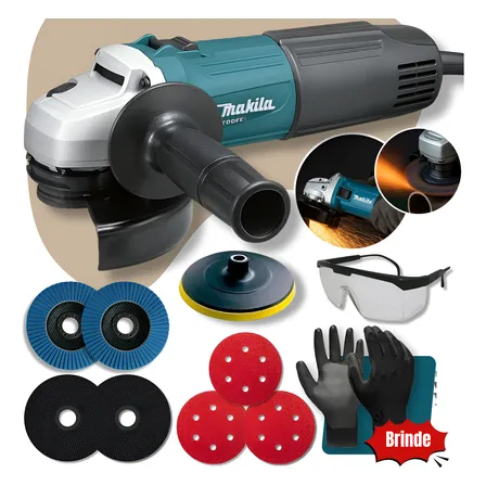 Kit Esmerilhadeira Makita Lixadeira Angular Com Acessório