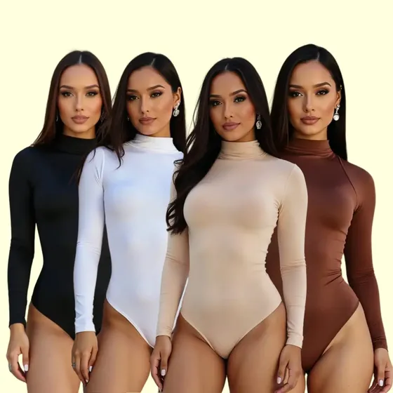 Kit 4 Body Feminino Suplex Blusinha Premium Moda Blogueira