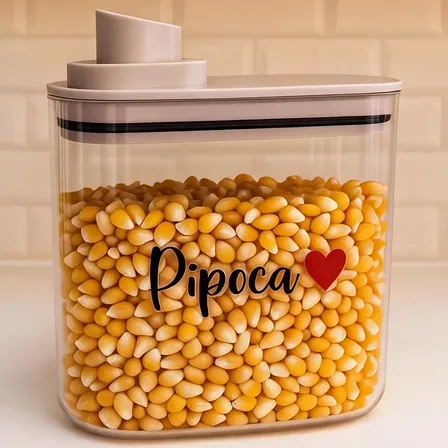 Pote De Acrílico Hermético Pipoca Dispenser 1,5l - Coração