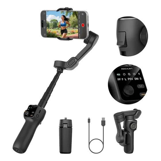 Estabilizador Celular Gimbal Com Tripé 3 Eixos Suport Câmera